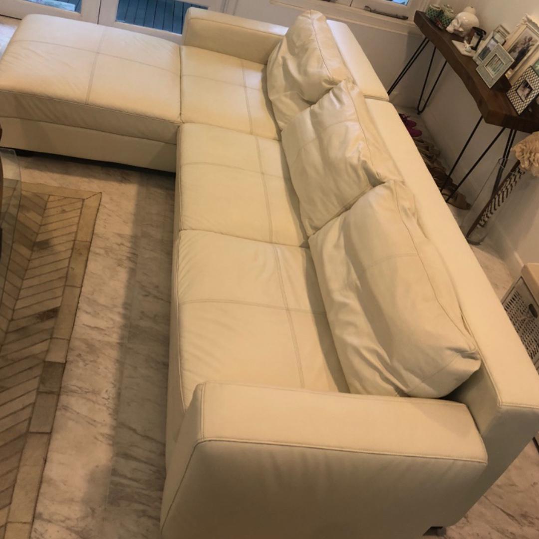 Genuine Italian leather Lshaped sofa, Furniture & Home Living