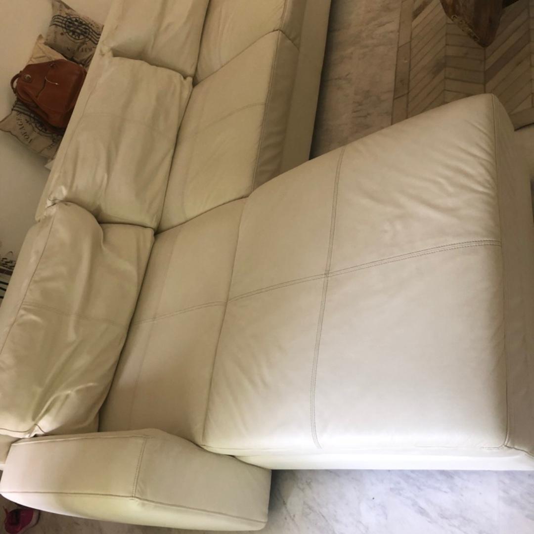 Genuine Italian leather Lshaped sofa, Furniture & Home Living