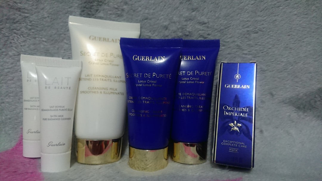 Guerlain Sample Set （分類：沐浴及身體護理 - 身體護理）位於 Hong Kong。 由 nam_j 提交（商品編號 181492322，圖片 1）。簡介： 套裝內有： Secret De Purete Cleansing Milk 50ml x 1 Secret De Purete Cleansing Cream 30ml x 2 Lait De Beaute Satin Milk 10ml x 2 Orchidee Imperiale Mask 3ml x 1。