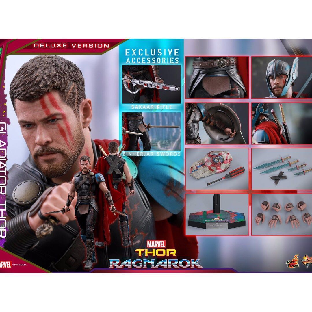 Hot Toys Gladiator Thor Ragnarok Deluxe Version Mms445 Toys Games Bricks Figurines On Carousell