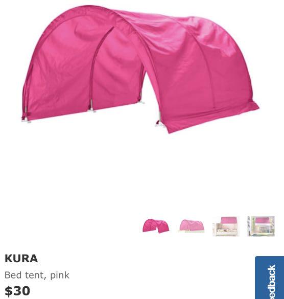 Ikea kura sales bed tent pink