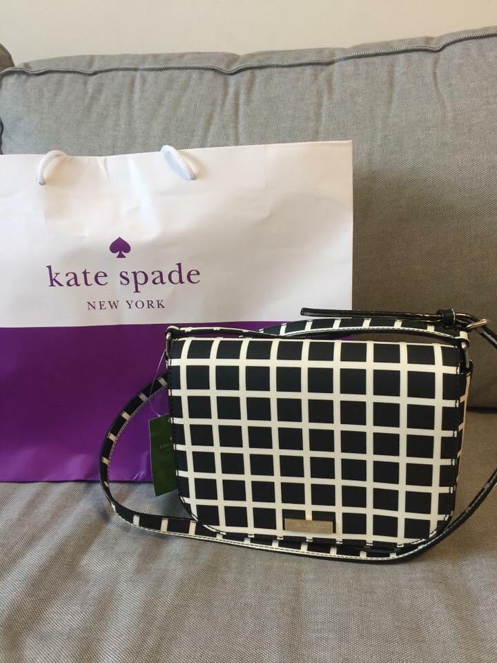 kate spade black and white sling bag