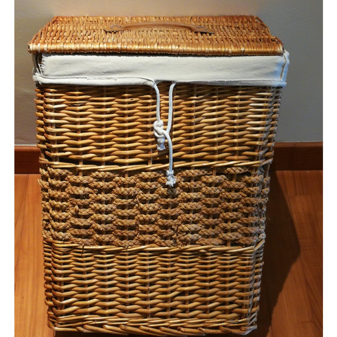Laundry Basket (Rattan), Furniture & Home Living, Cleaning & Homecare