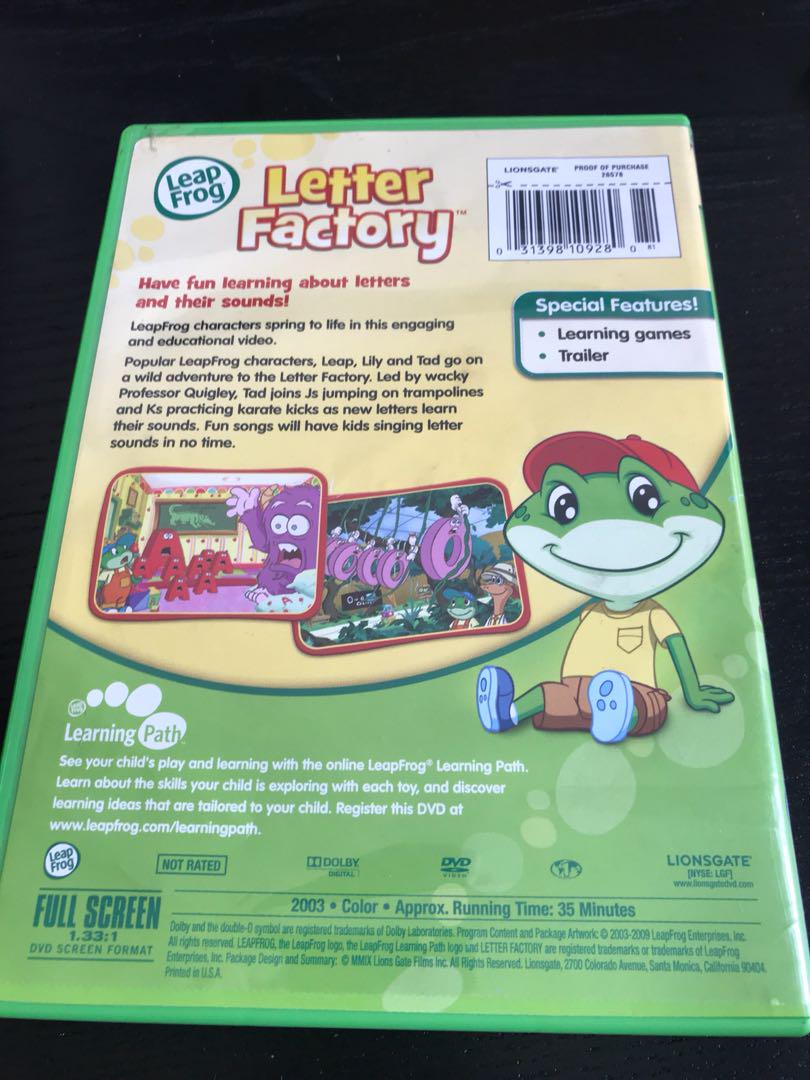 Leapfrog DVD Letter Factory, Hobbies & Toys, Toys & Games on Carousell