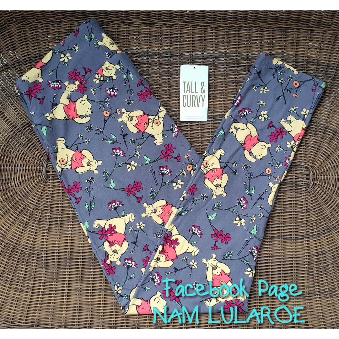 Lularoe T&C Tall & Curvy Leggings - Grey Winnie the Pooh, Women's Fashion,  Bottoms, Other Bottoms on Carousell
