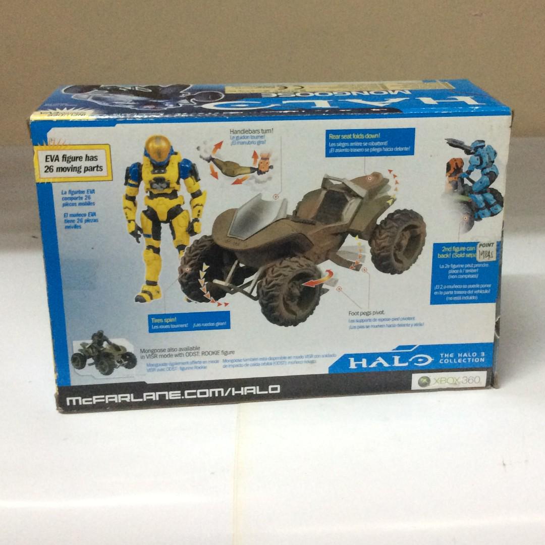 McFarlane Halo Mongoose includes Spartan EVA Action Figure MIB (Category: Action & Battle Toys) located in Makati City. Submitted by hobbypoint_manila (Listing ID 181574251, Image 2). Description: McFarlane Halo Mongoose Vehicle with Spartan EVA Action Figure MIB Brand New Sealed Original FOR SALE ONLY NO SWAP OR TRADE LAST PRICE AVAILABLE UNTIL POSTED SHIPPING = BUYER'S EXPENSE FOR INQUIRIES, PLS CALL OR TXT (Please read above, dont ask question