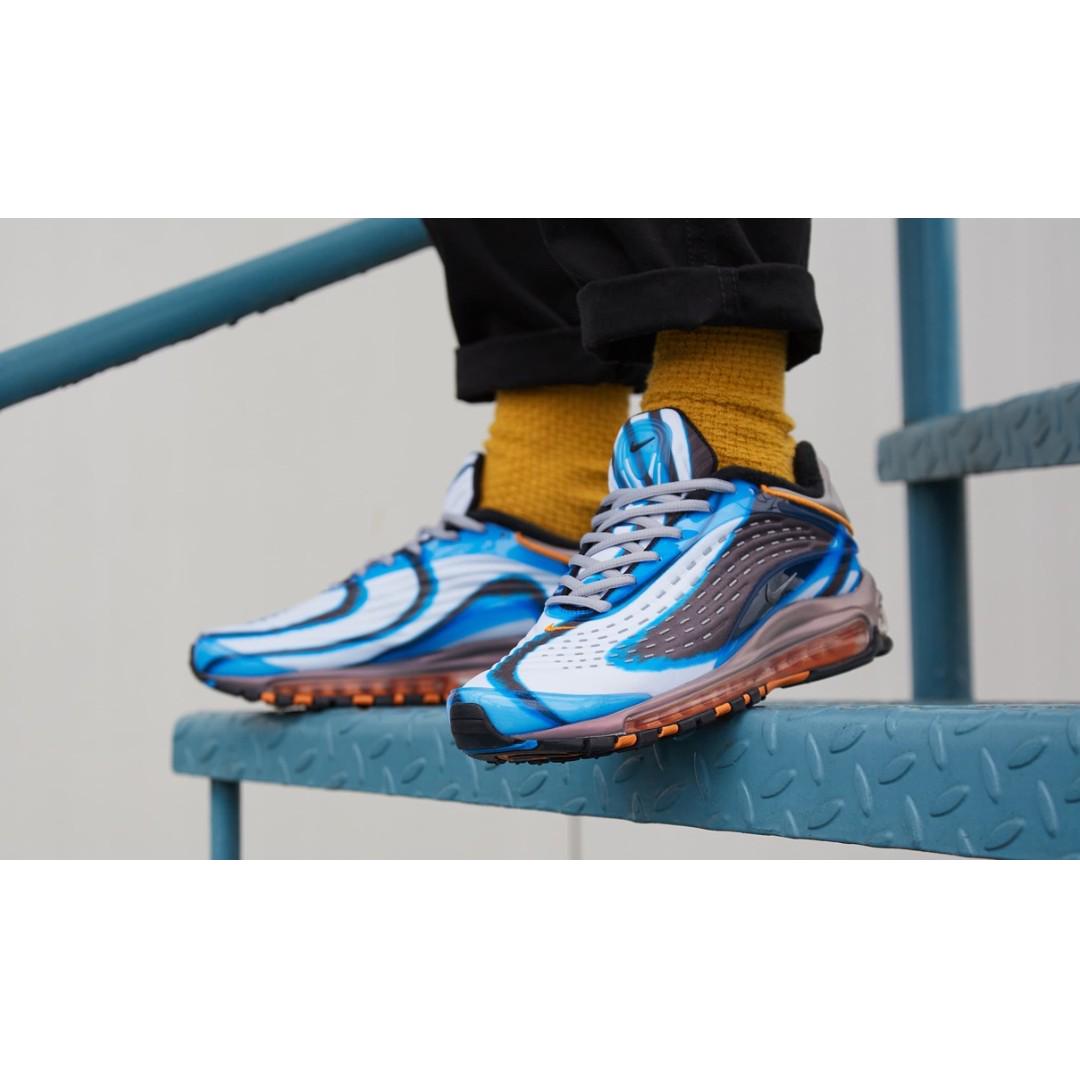 Nike air max deluxe photo blue/wolf grey-orange peel-black hot sale