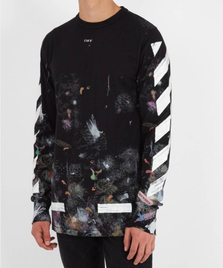 Off white galaxy long sleeve tee, Men's Fashion, Tops & Sets