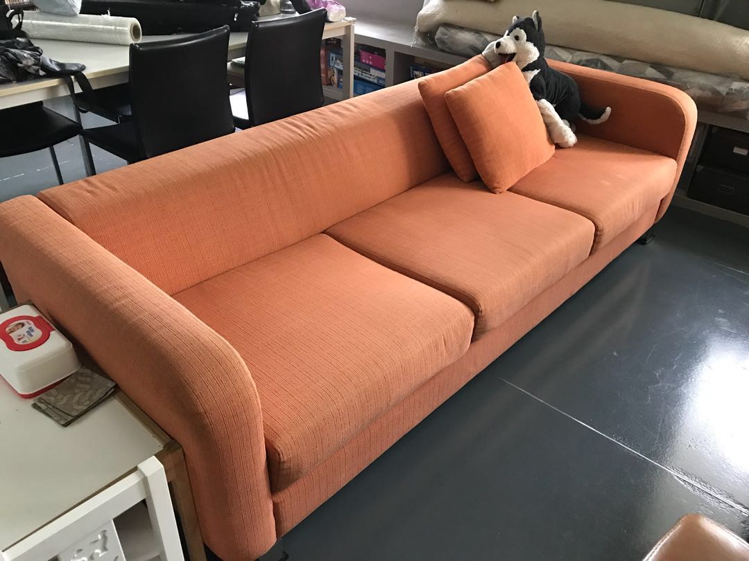 Orange 3 Seater Sofa For Sale Furniture Sofas On Carousell