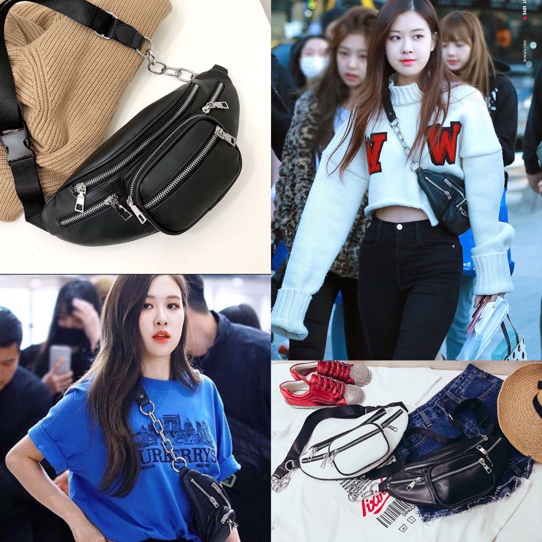 Po Blackpink Rose Leather Fanny Pack Bim Bag Bulletin Board