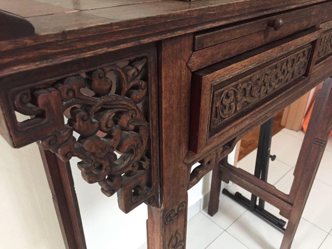 Tall Rosewood Altar Table Desk Console Furniture Tables