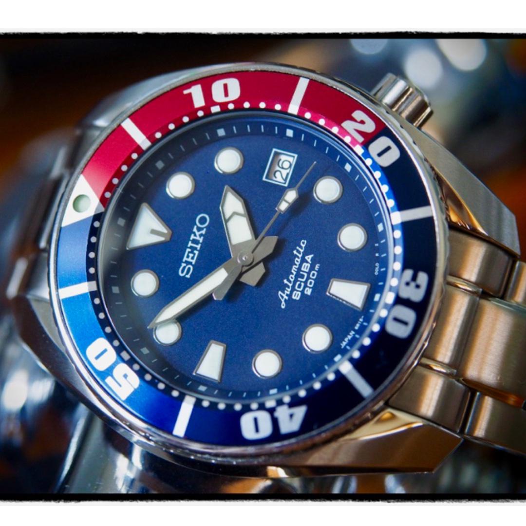 Seiko SBDC003 Blumo with Yobokies Pepsi bezel mod, Men's Fashion, Watches &  Accessories, Watches on Carousell