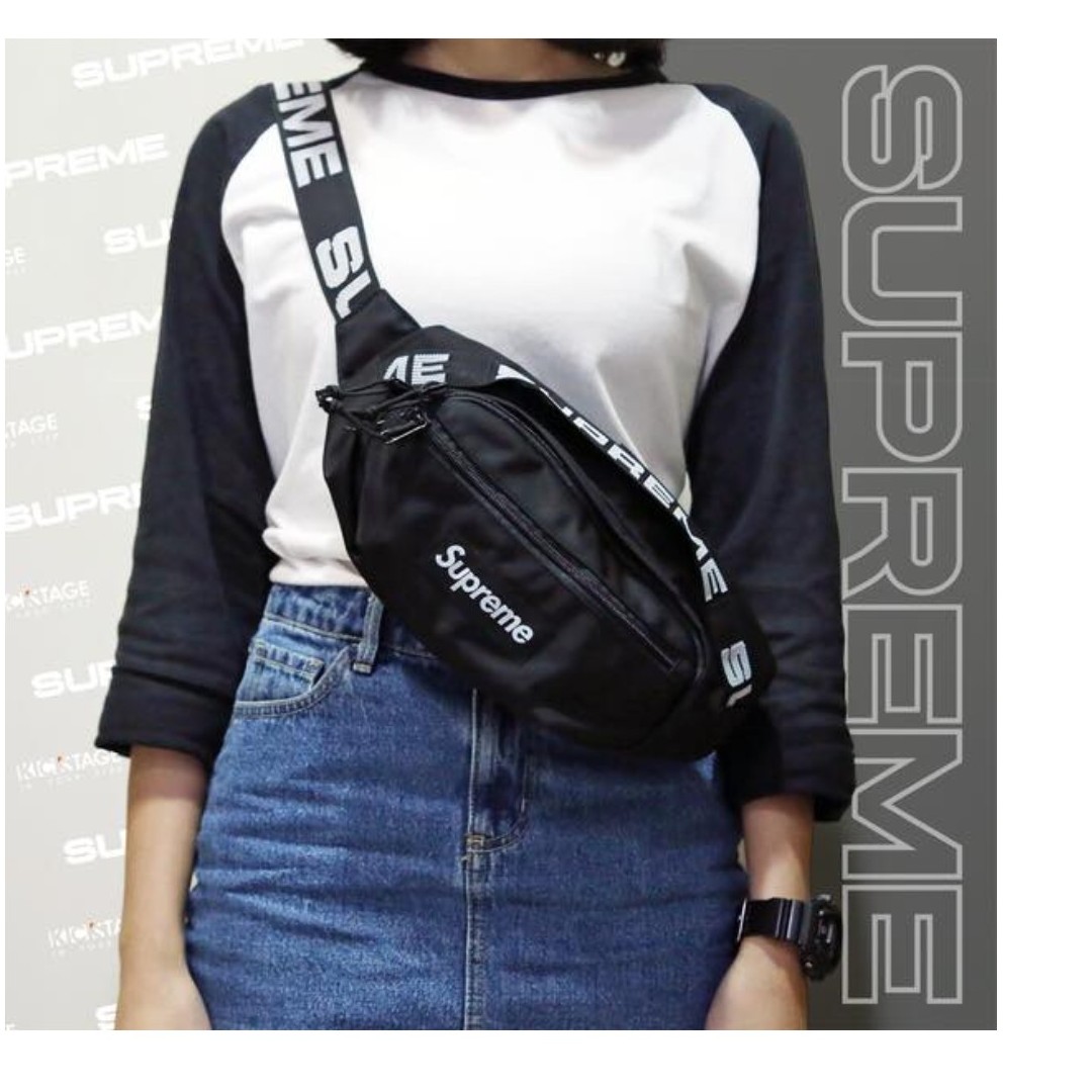 supreme waist bag black ss19