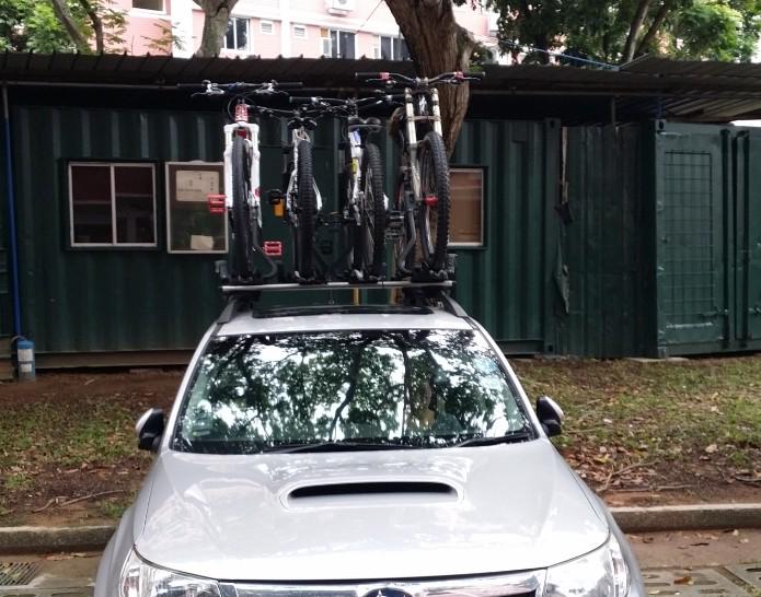 4 bikes on roof rack