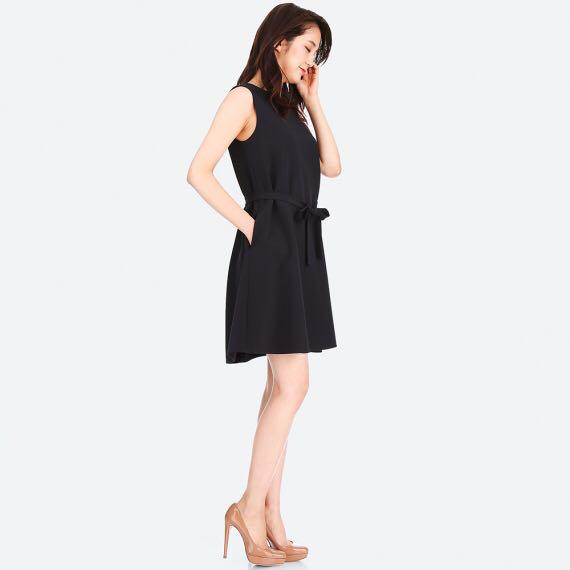 Uniqlo Women Drape A Line Sleeveless Dress, Women's Fashion, Tops,  Sleeveless on Carousell