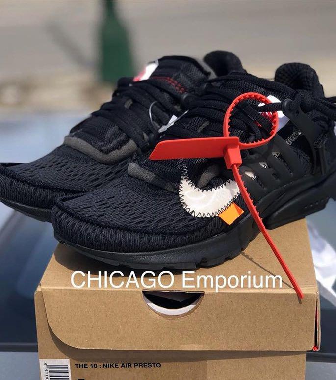 nike presto off white 2.0 black