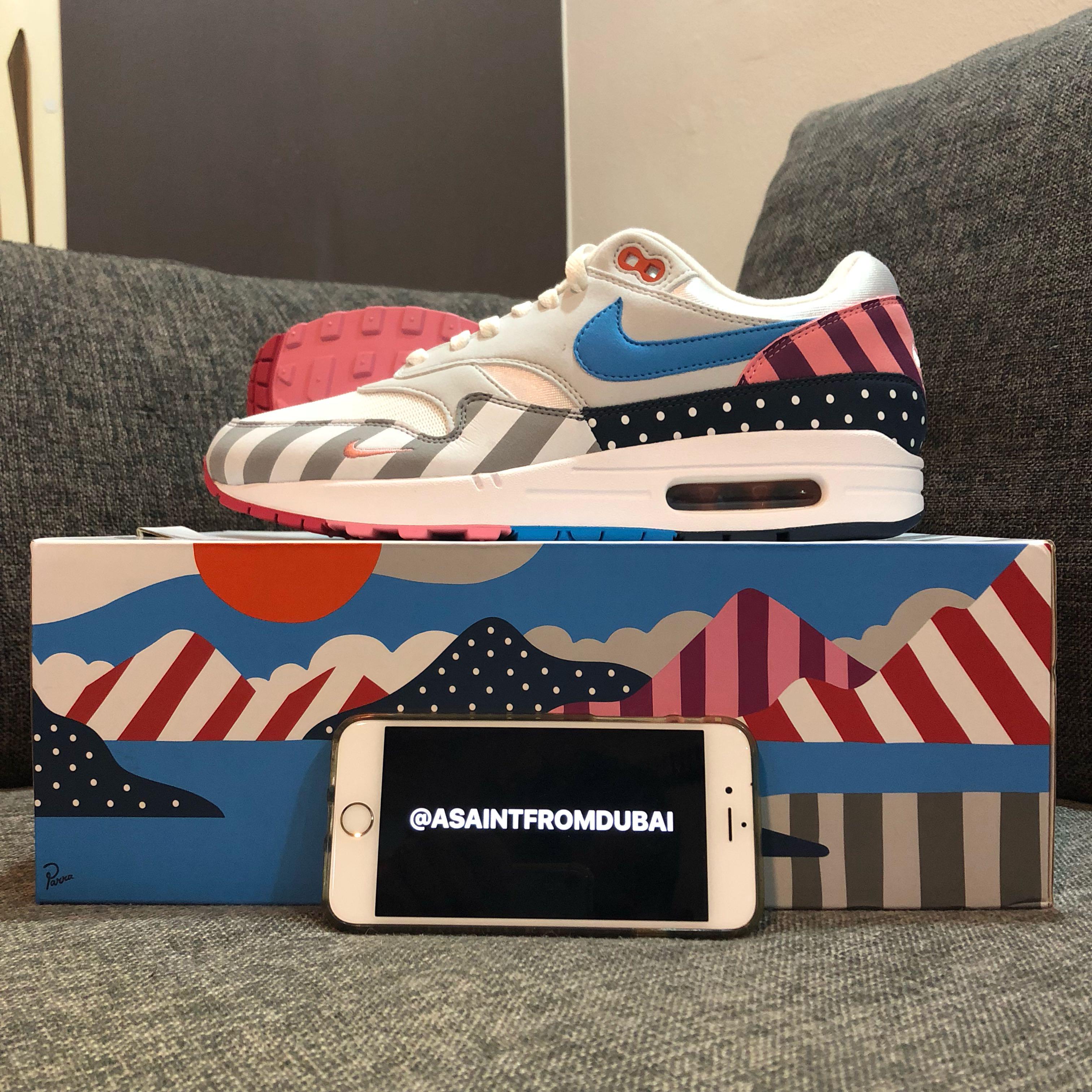 US9 Nike Air Max 1 x Parra, Women's Fashion, Shoes, Sneakers US9 Nike Air Max 1 x Parra, Women's Fashion, Shoes, Sneakers