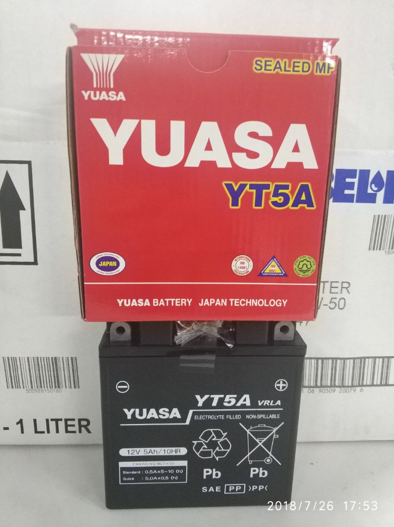 Yuasa YT5A 12V 5Ah, Motorcycles, Motorcycle Accessories on Carousell
