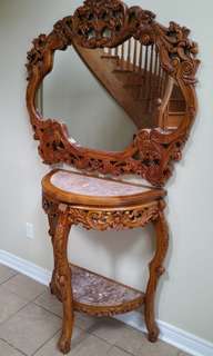 Console table with mirror