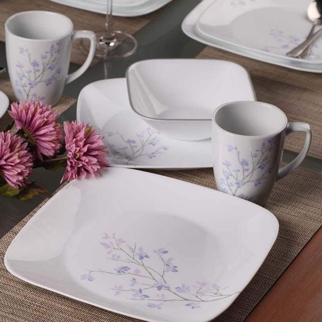 16PCS CORELLE SQUARE DINNER SET JACARANDA Furniture Home