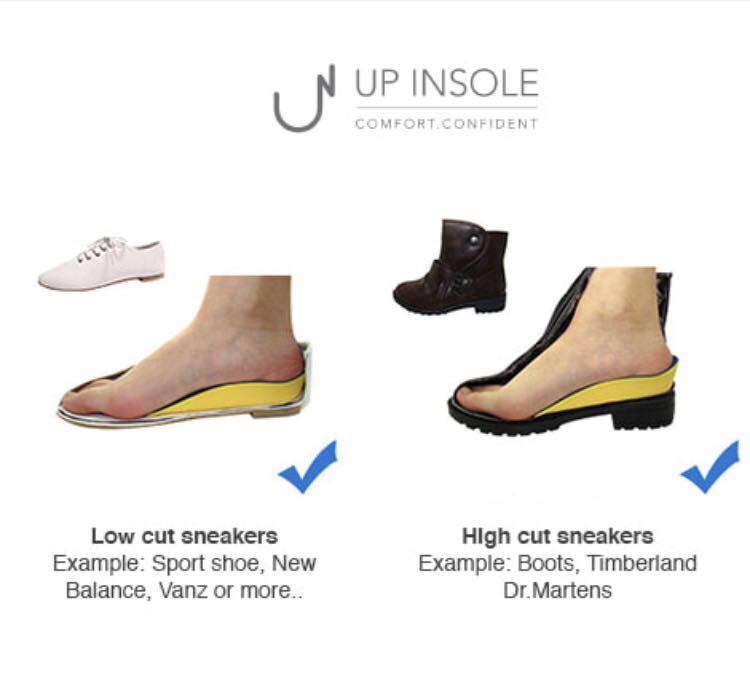 Arch Support Shoe Inserts – Invisible Height Increase Heel Lift Pads, 3/4 Length Silicone
