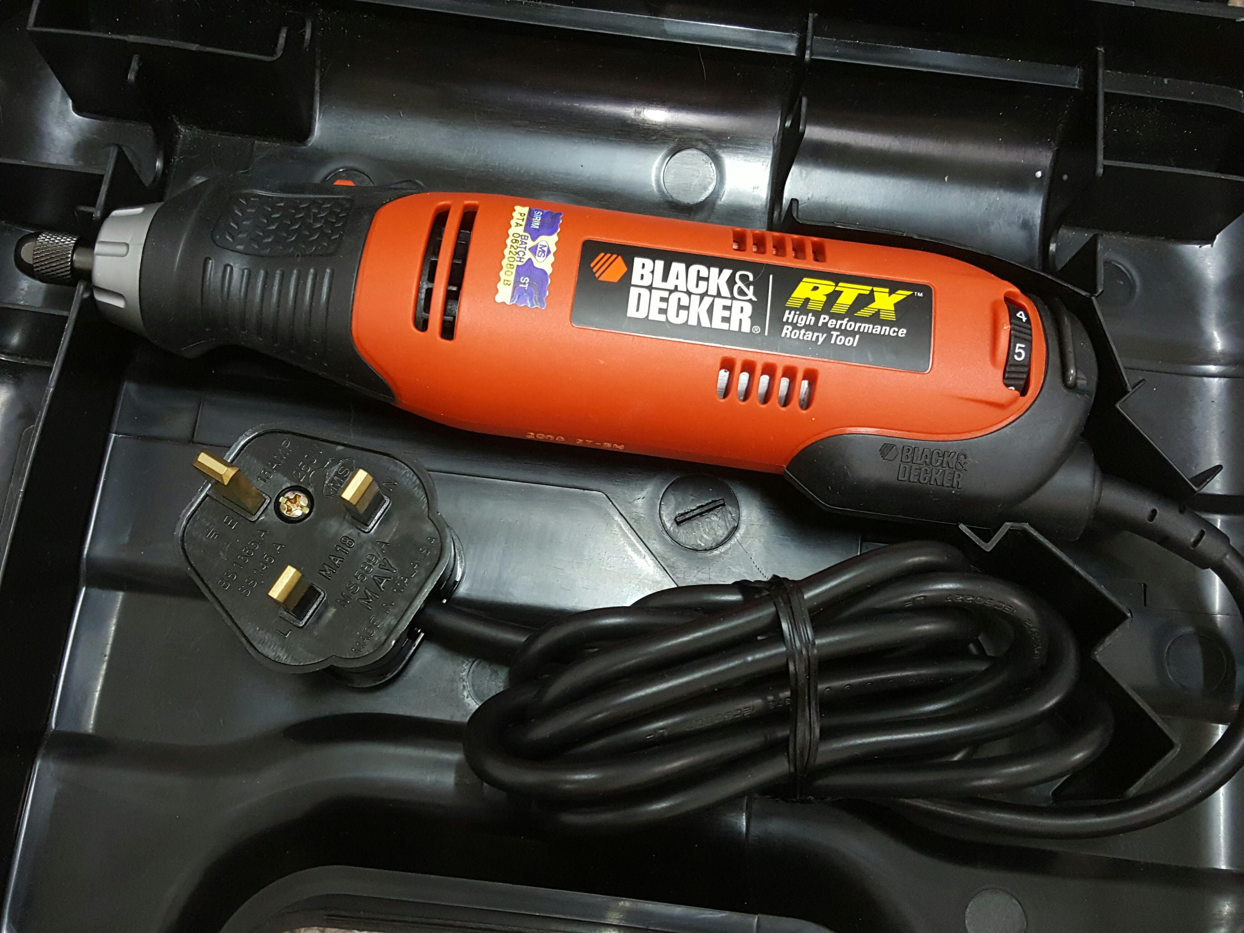 Black & Decker RTX-1 Rotary Tool #August75, TV & Home Appliances,  Electrical, Adaptors & Sockets on Carousell