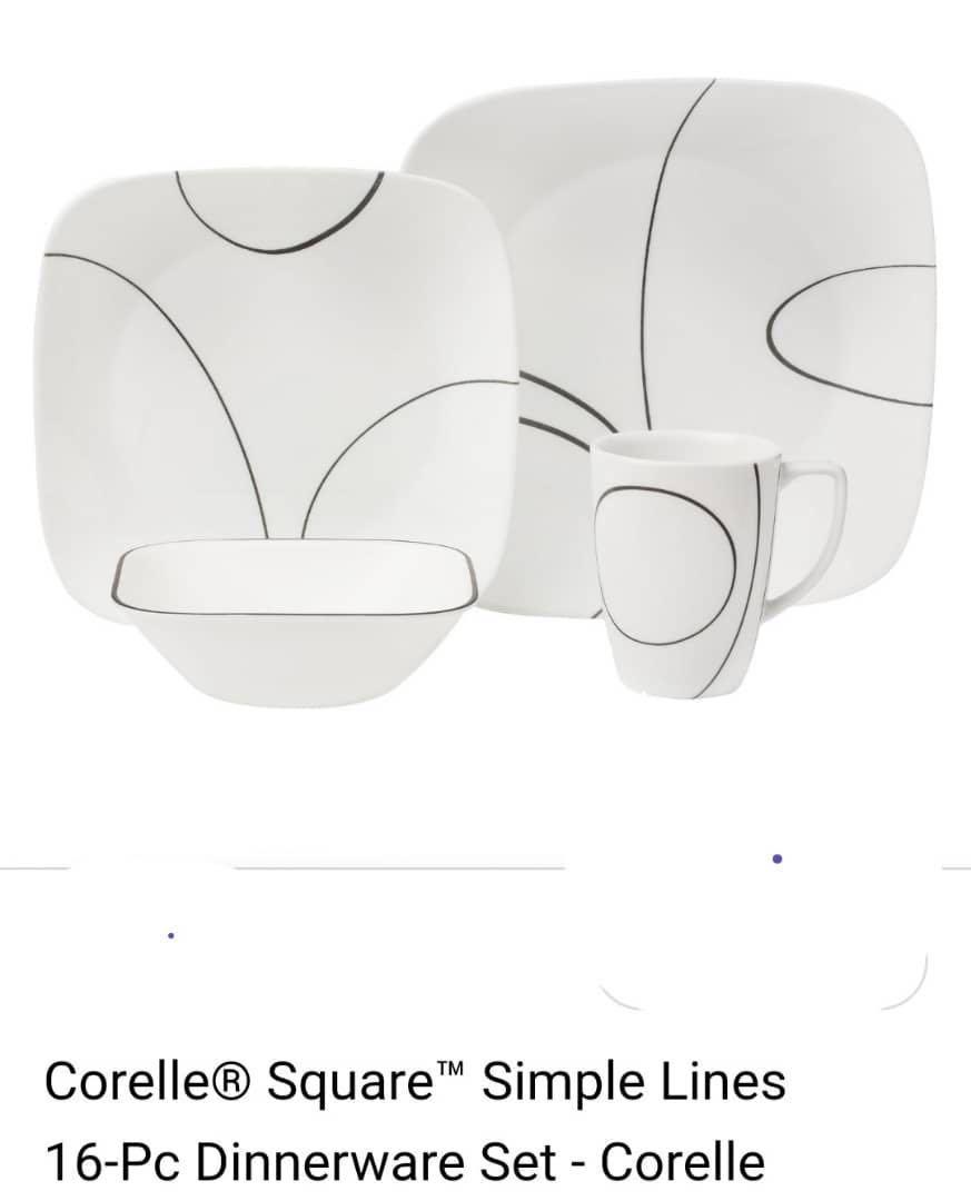 Corelle 16 pc Square Dinnerware CLEARANCE SALE, Furniture & Home