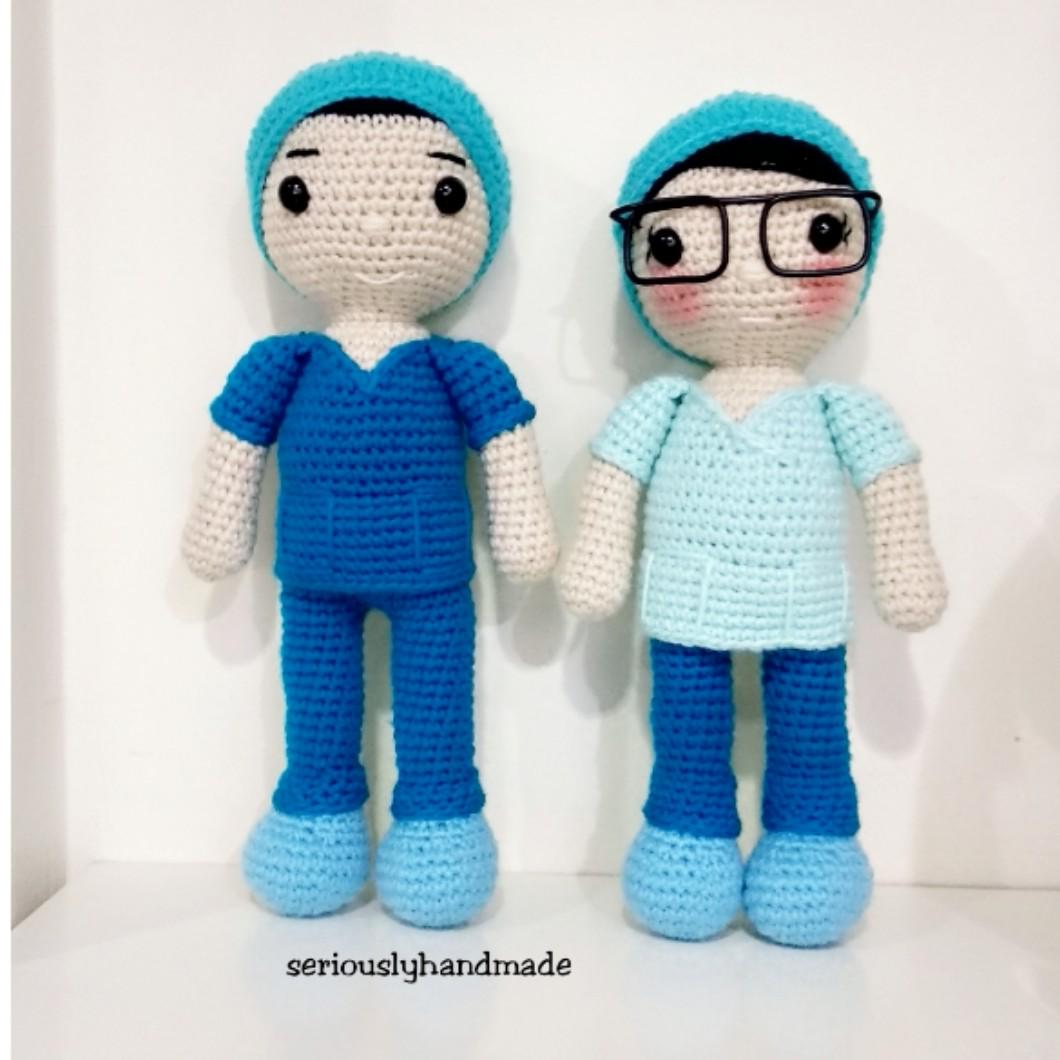 crochet nurse doll