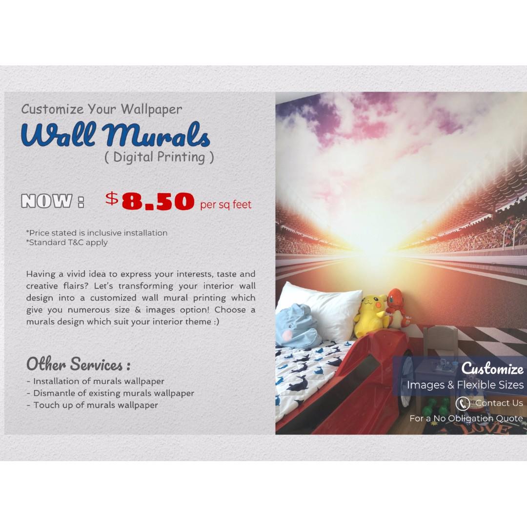 Customize Wall Mural Wall Paper Furniture Home Decor Others