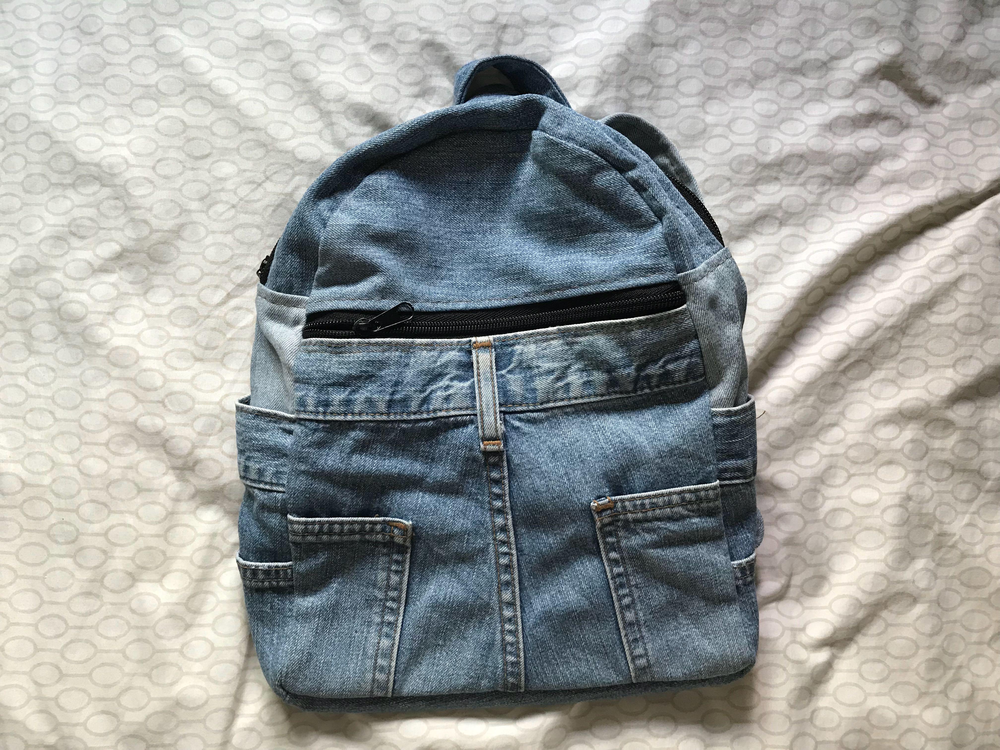 denim mini backpack