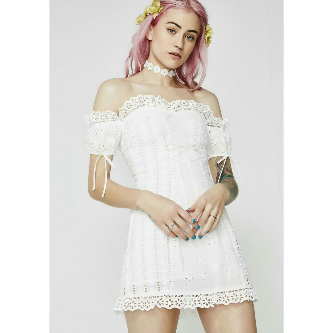 Anabelle eyelet clearance lace up dress
