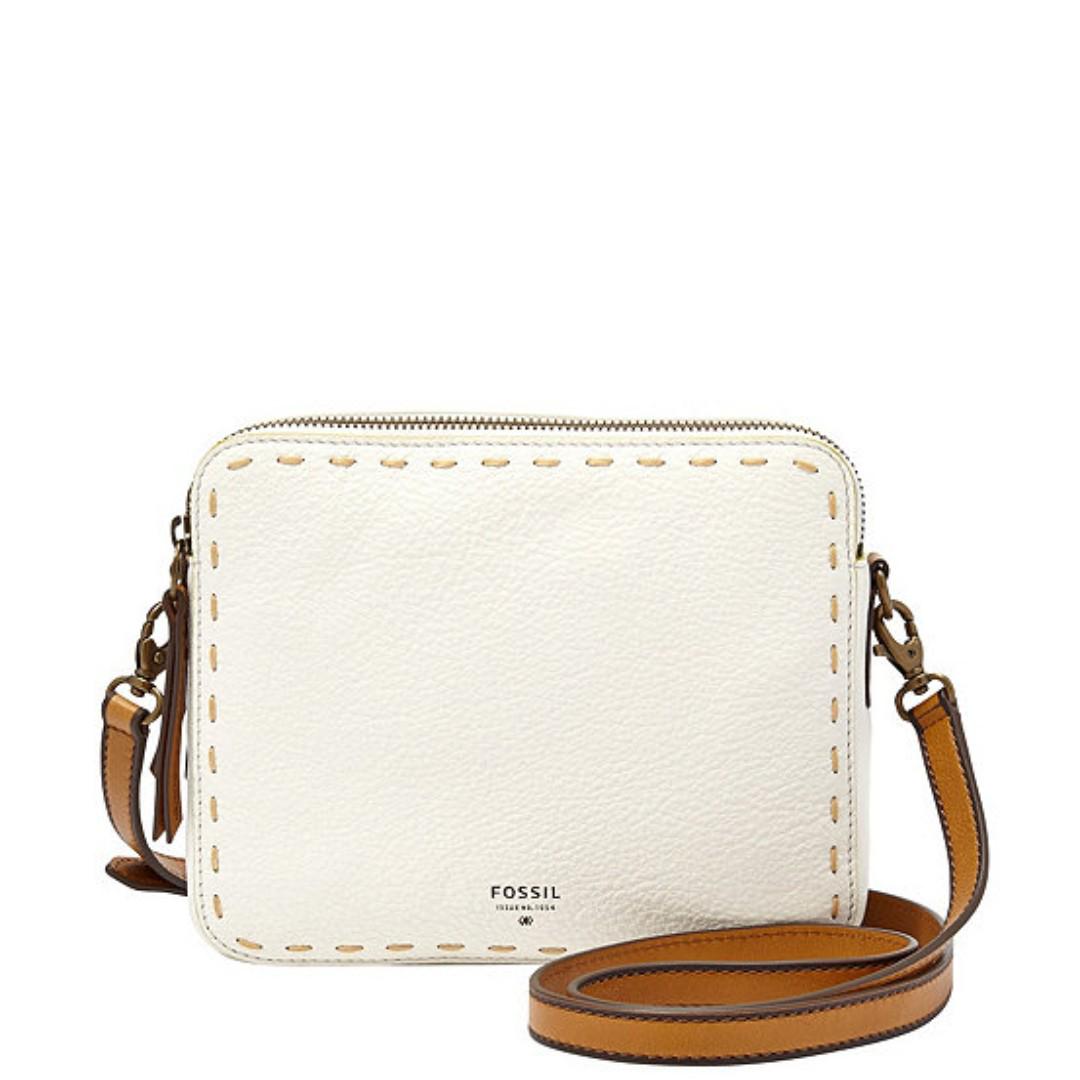 FOSSIL SYDNEY LEATHER PICK STITCH CROSSBODY BAG