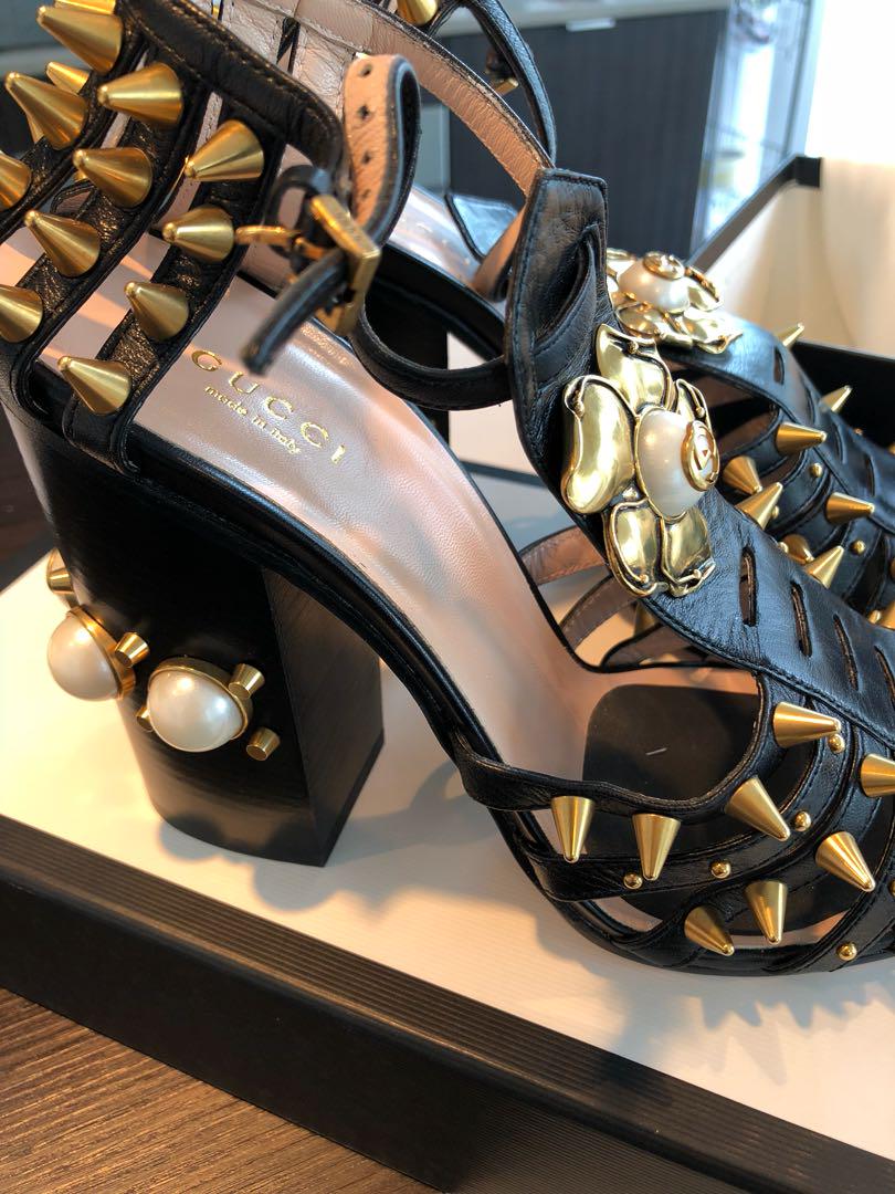 Gucci kendall top studded leather sandals