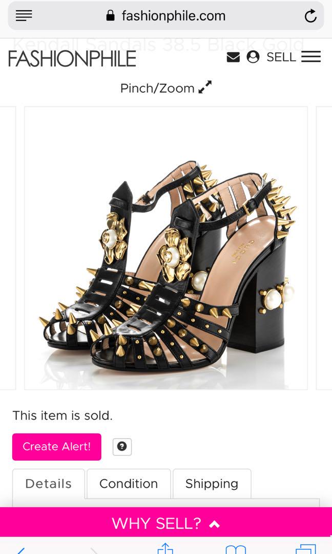 Gucci kendall studded leather online sandals