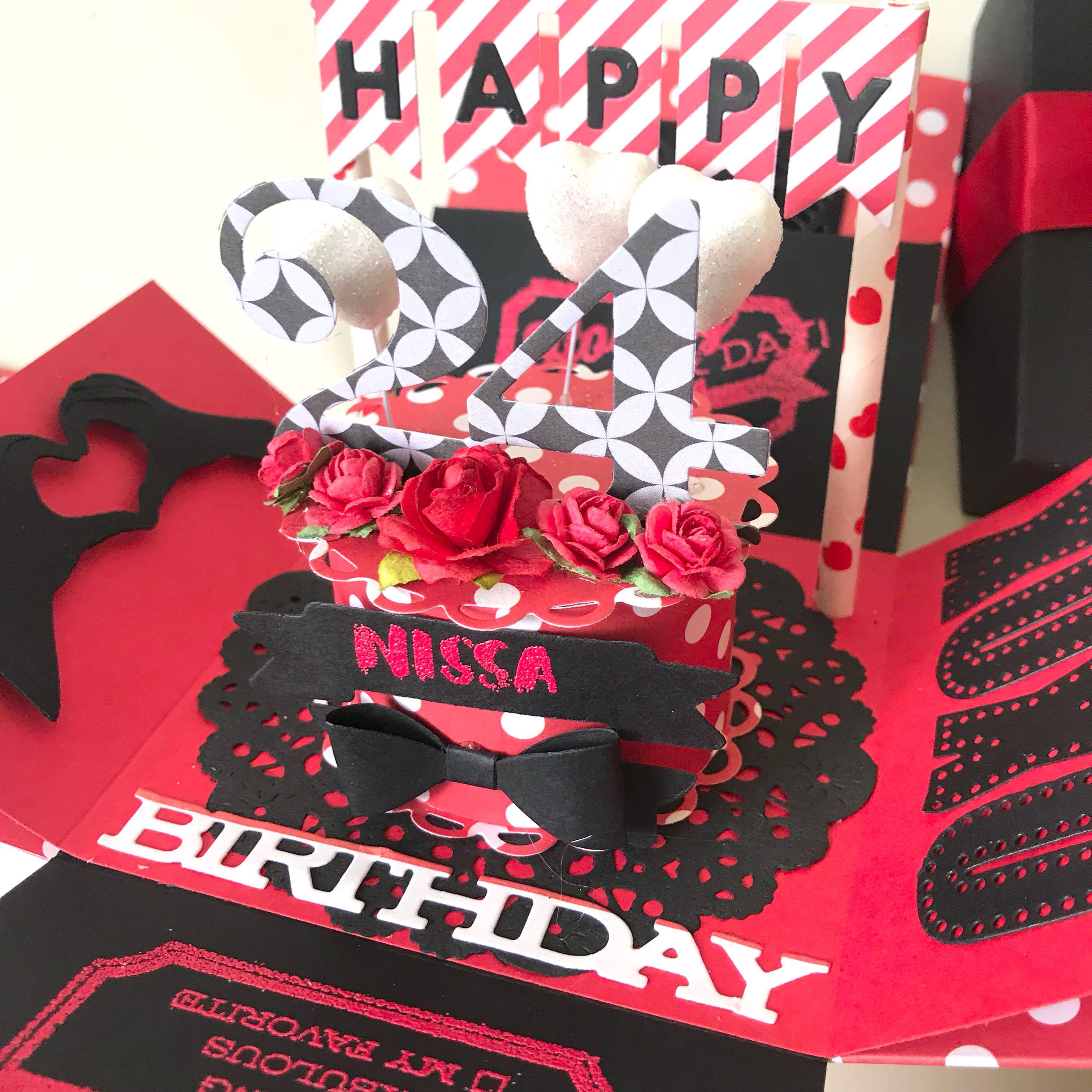 Happy 24 birthday Explosion red and black handmade card, Hobbies & Toys,  Stationery & Craft, Occasions & Party Supplies on Carousell