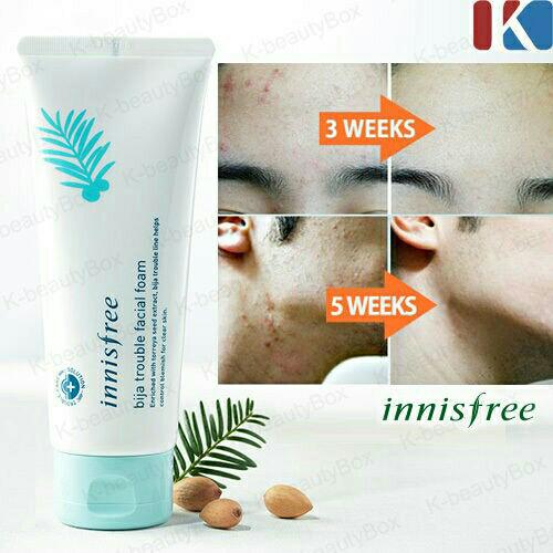 innisfree bija trouble skin facial foam review