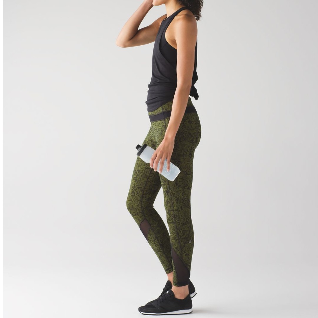 Lululemon Inspire Tight Ii Pencil Lace Brave Olive Black Black Sz6 Sports Sports Apparel On Carousell Lululemon inspire crop tights pant black yoga run pants euc sz 4. carousell