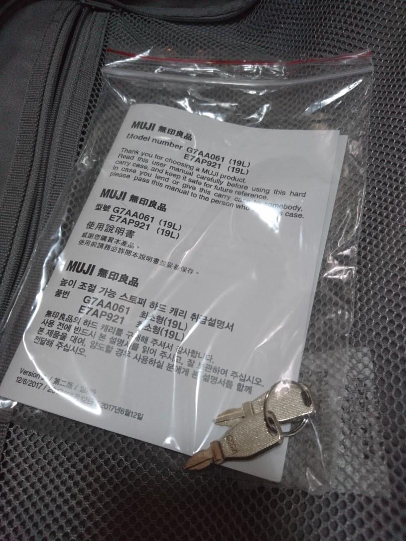 Muji Luggage 19L, Hobbies & Toys, Travel, Travel Essentials