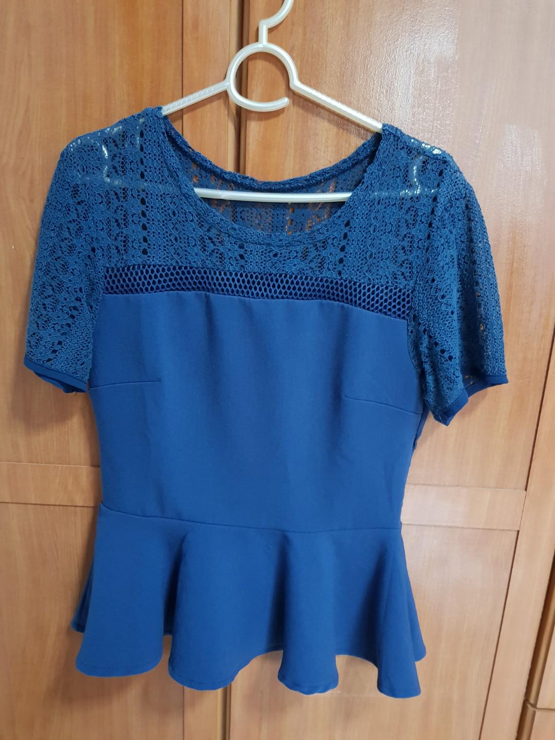 blue peplum