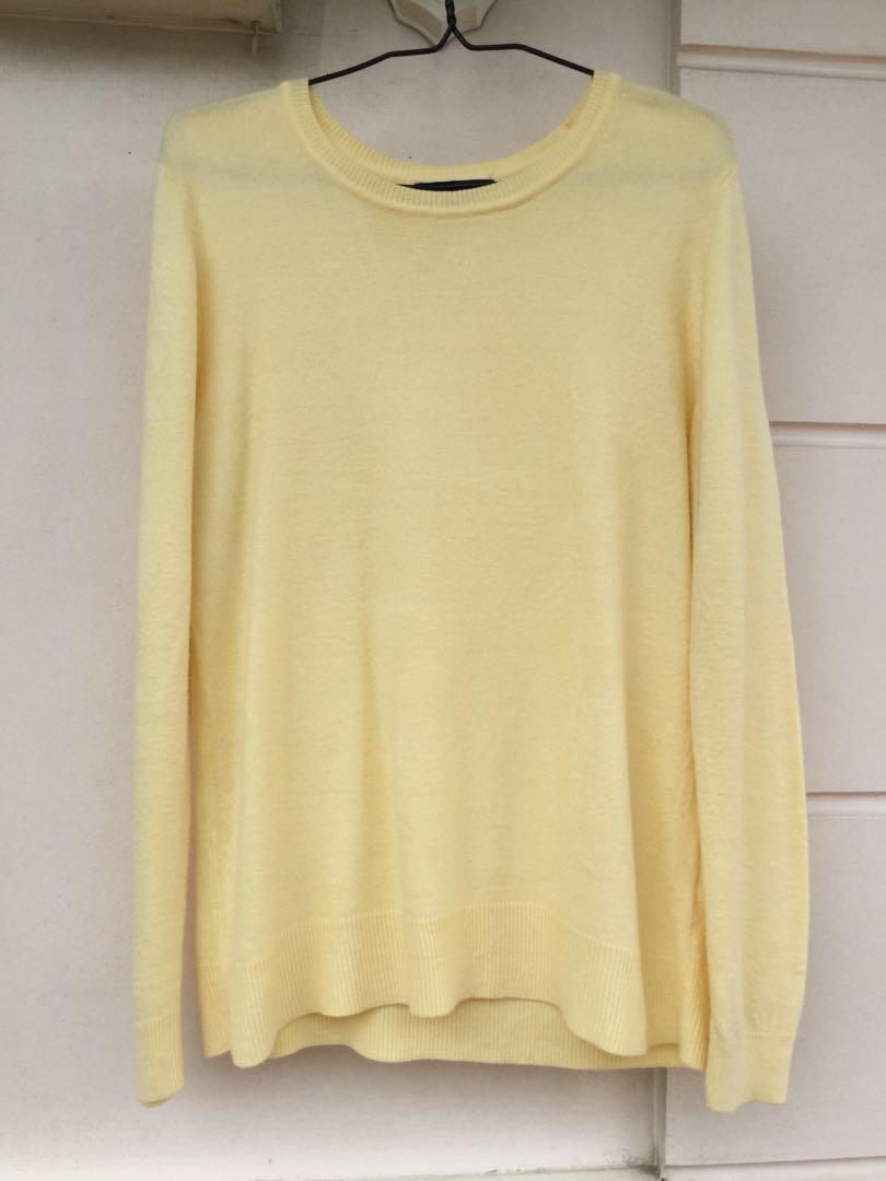Oversized Pastel Yellow Sweater, Women 