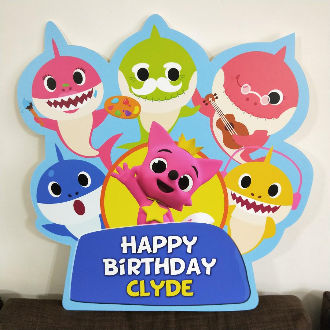 Pinkfong baby shark birthday milestone board, Design & Craft, Art ...