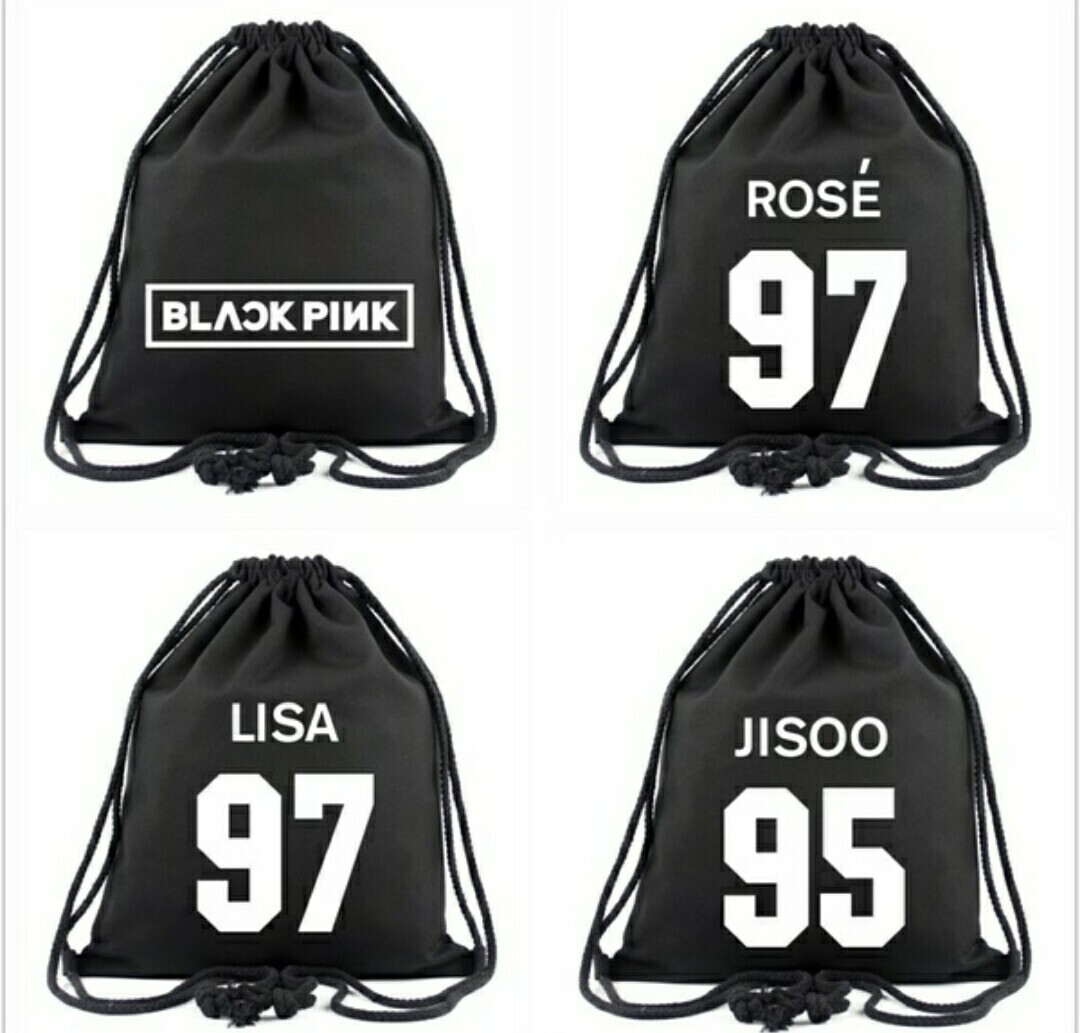 Black pink drawstring bag online