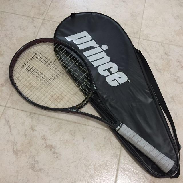 Raquette De Tennis Prince CTS Approach Oversize - Taille 4 1/8 - Avec Cordes Et étui Vert Vintage - Occasion
