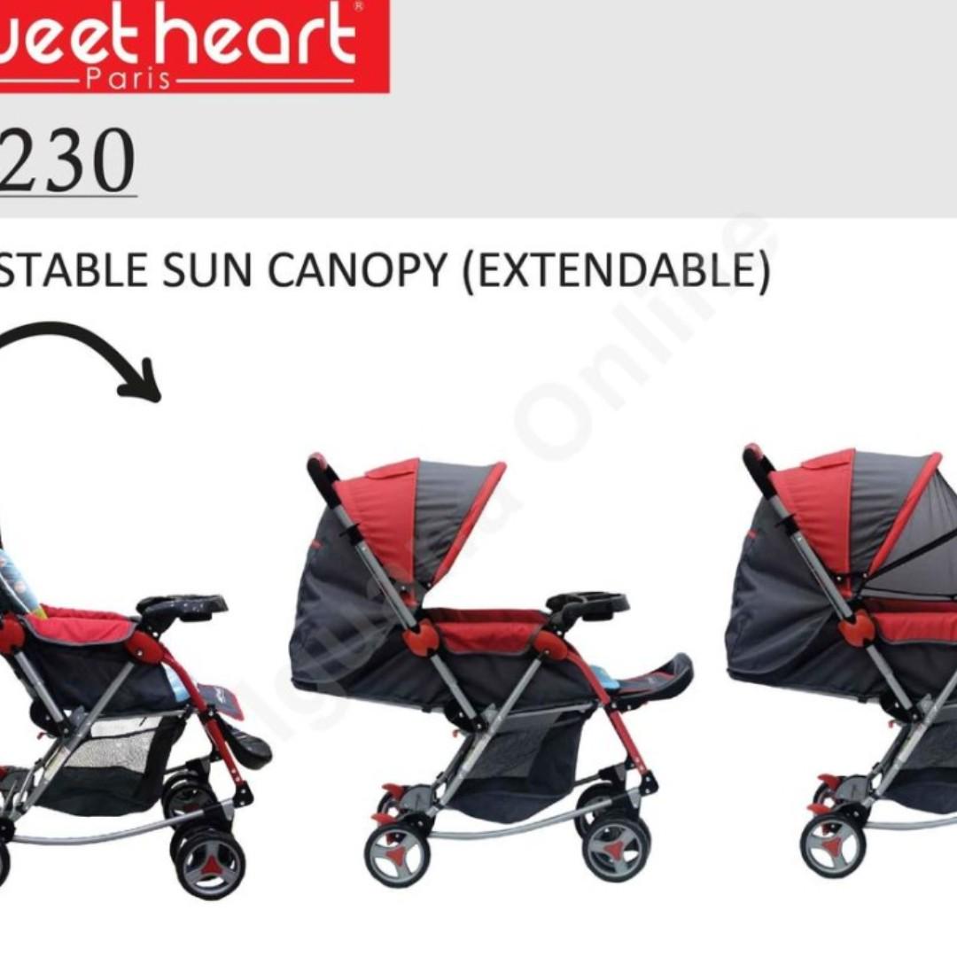 Sweet heart paris aluminium clearance 2 in 1 stroller