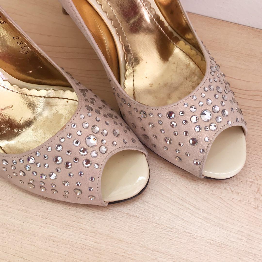 Crystal studded shoes store