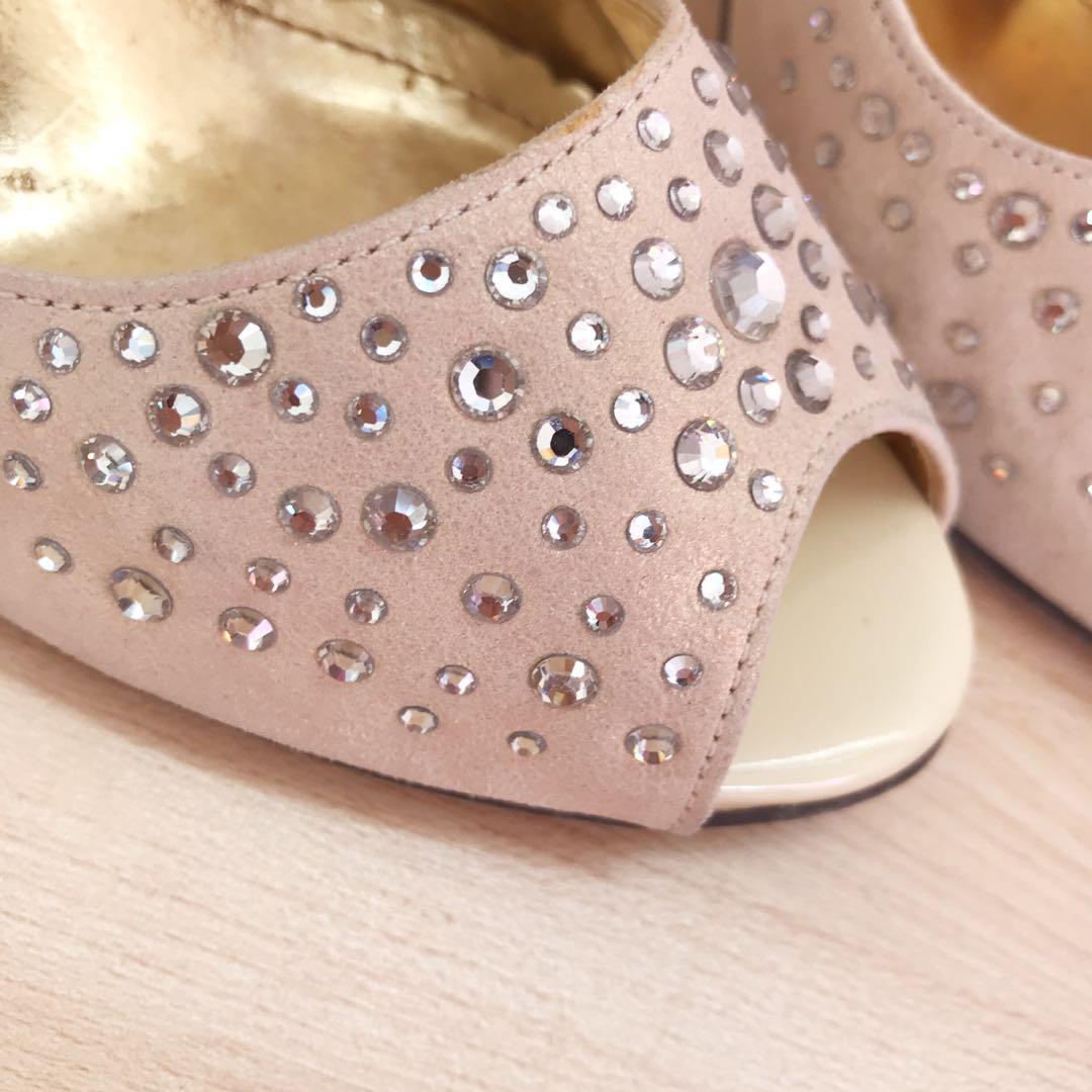 Crystal studded heels online