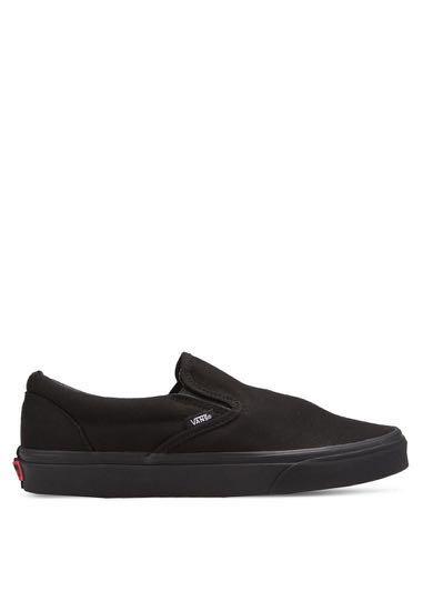 full black slip on vans