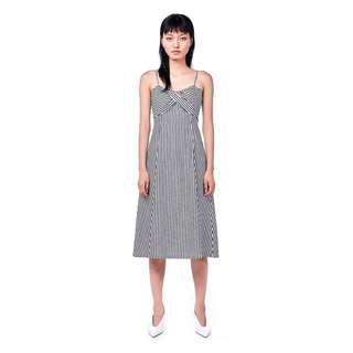 TEM Loudes Midi Dress in Black/White Stripes