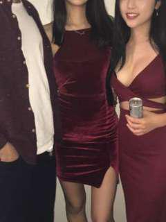 Red velvet dress