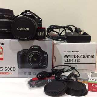 Canon EOS 500D 18-200mm & 18-55mm